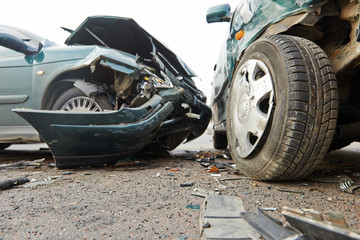 car crash collision in urban street