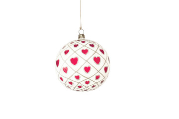 Lovely Christmas ball with heart ornament