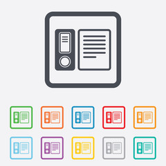 Document folder sign. Accounting binder symbol.