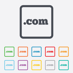Domain COM sign icon. Top-level internet domain