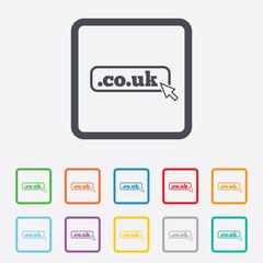 Domain CO.UK sign icon. UK internet subdomain