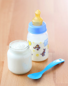 Baby milk and curd cheese