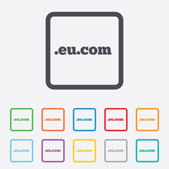 Domain EU.COM sign icon. Internet subdomain