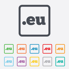 Domain EU sign icon. Top-level internet domain