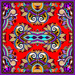 silk neck scarf or kerchief square pattern design