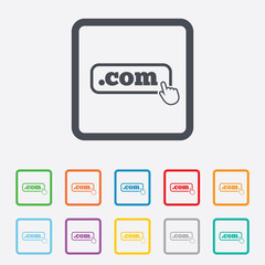 Domain COM sign icon. Top-level internet domain