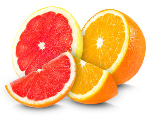 Fototapeta na wymiar Citrus fruits isolated on white