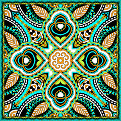 silk neck scarf or kerchief square pattern design