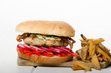 Chicken burger, healthy burger