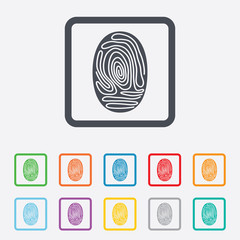 Fingerprint sign icon. Identification symbol.