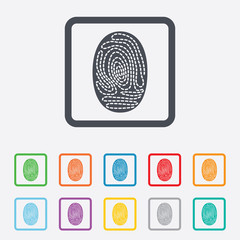 Fingerprint sign icon. Identification symbol.