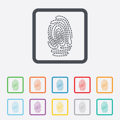 Fingerprint sign icon. Identification symbol.