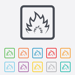 Fire flame sign icon. Heat symbol.