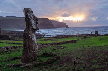Dawn on Isla de Pascua. Rapa Nui. Easter Island