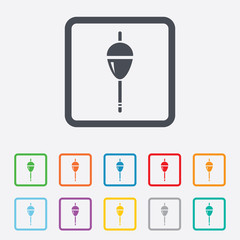 Fishing sign icon. Float bobber symbol.