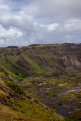 Volcano on the Isla de Pascua. Rapa Nui. Easter Island
