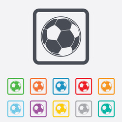 Football ball sign icon. Soccer Sport symbol.