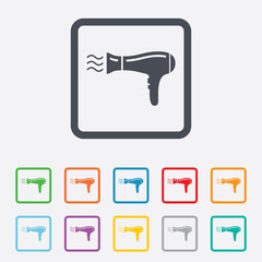 Hairdryer sign icon. Hair drying symbol.