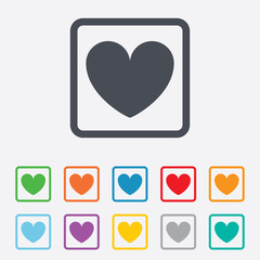 Heart sign icon. Love symbol.