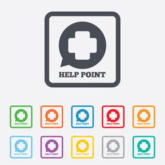 Obraz premium Help point sign icon. Medical cross symbol.