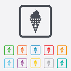 Ice Cream sign icon. Sweet symbol.