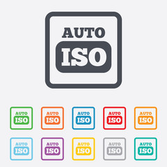 ISO Auto photo camera sign icon. Settings symbol