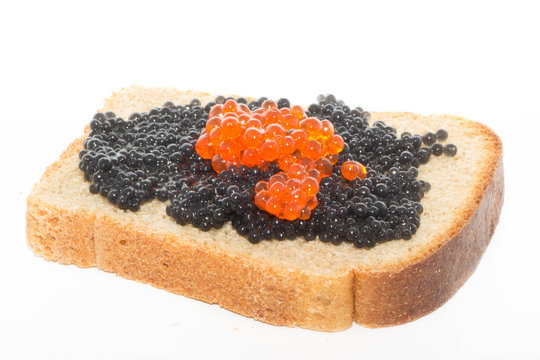 Икра на белый хлеб