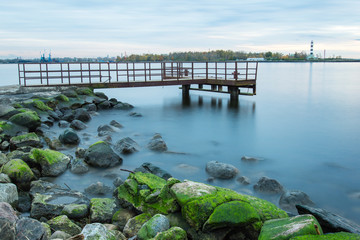 old bridge with rusty metal rails