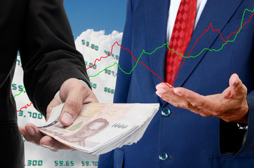 Investor make money from stock exchange concept