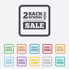 Back to school sign icon. Back 2 school symbol.