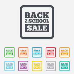 Back to school sign icon. Back 2 school symbol.