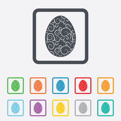 Easter egg sign icon. Easter tradition symbol.