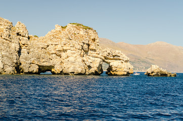 Fototapeta na wymiar Wild Beautiful Coastline at the Zingaro Natural Reserve, Sicily