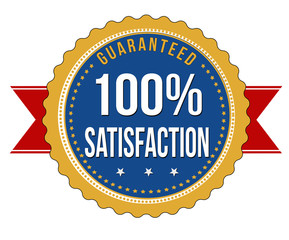 Hundred percent satisfaction guaranteed badge