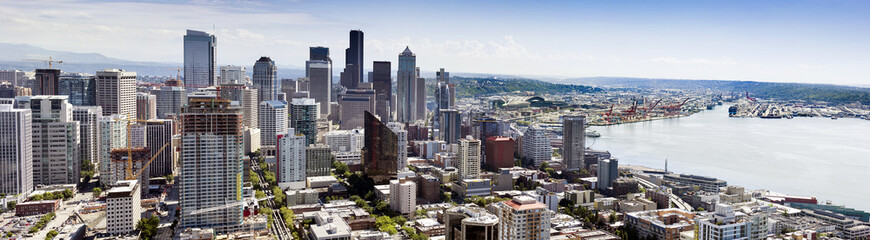 Business Industrial Port Panoramic View of Downtown Seattle
