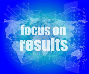 Life style concept: words focus on results on digital screen