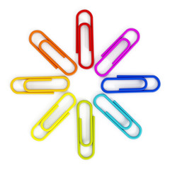Multi colored paper clips