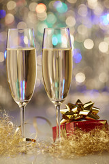 champagne gift red gold new year