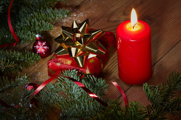 christmas gift red candle present