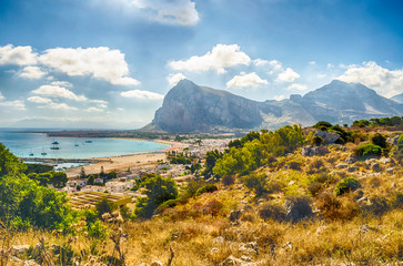 Panoramic View of San Vito Lo Capo, Sicily - obrazy, fototapety, plakaty