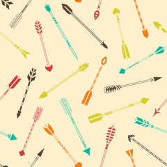 Seamless pattern with colorful Indian arrows