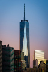 NEW YORK CITY, September 4, 2014: Freedom Tower during sunrise