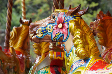 Wooden horse on a carousel © kyrien