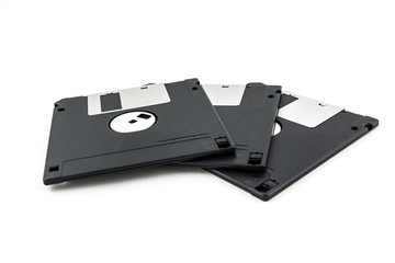 black diskette isolated on white background