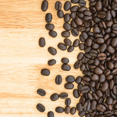Coffee bean on plank