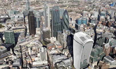 Foto op Plexiglas Londen uitzicht op de skyline van de stad van londen van bovenaf
