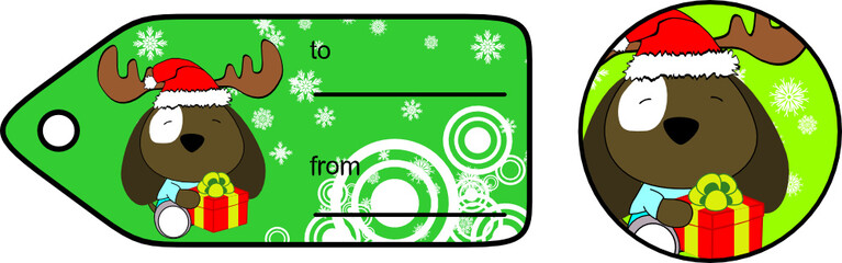 xmas puppy baby cartoon gift card