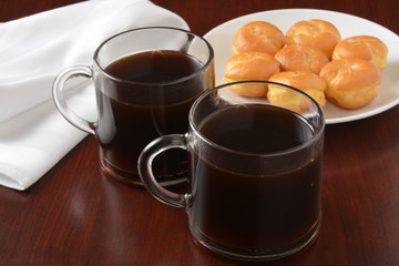 Coffee and cream puffs