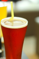 Iced Black Tea With Yellow Straw
