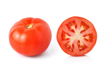 Fresh tomato on white background
